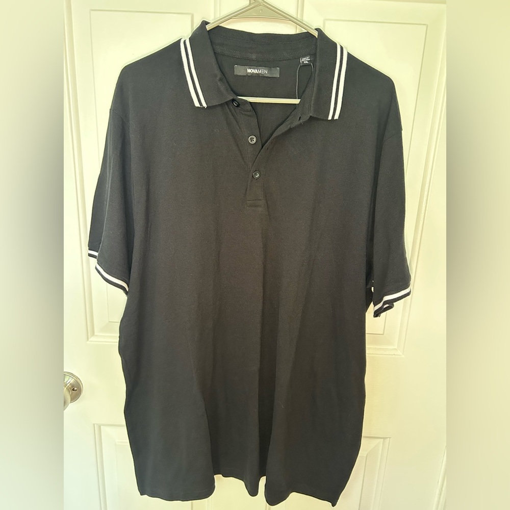 Fashion Nova Black Polo with White Contrast Trim